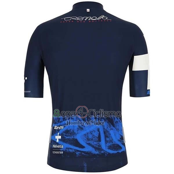 Tour de Suisse Ropa Ciclismo Culotte Corto 2019 Hombre Mangas Cortas APagado Azul Blanco